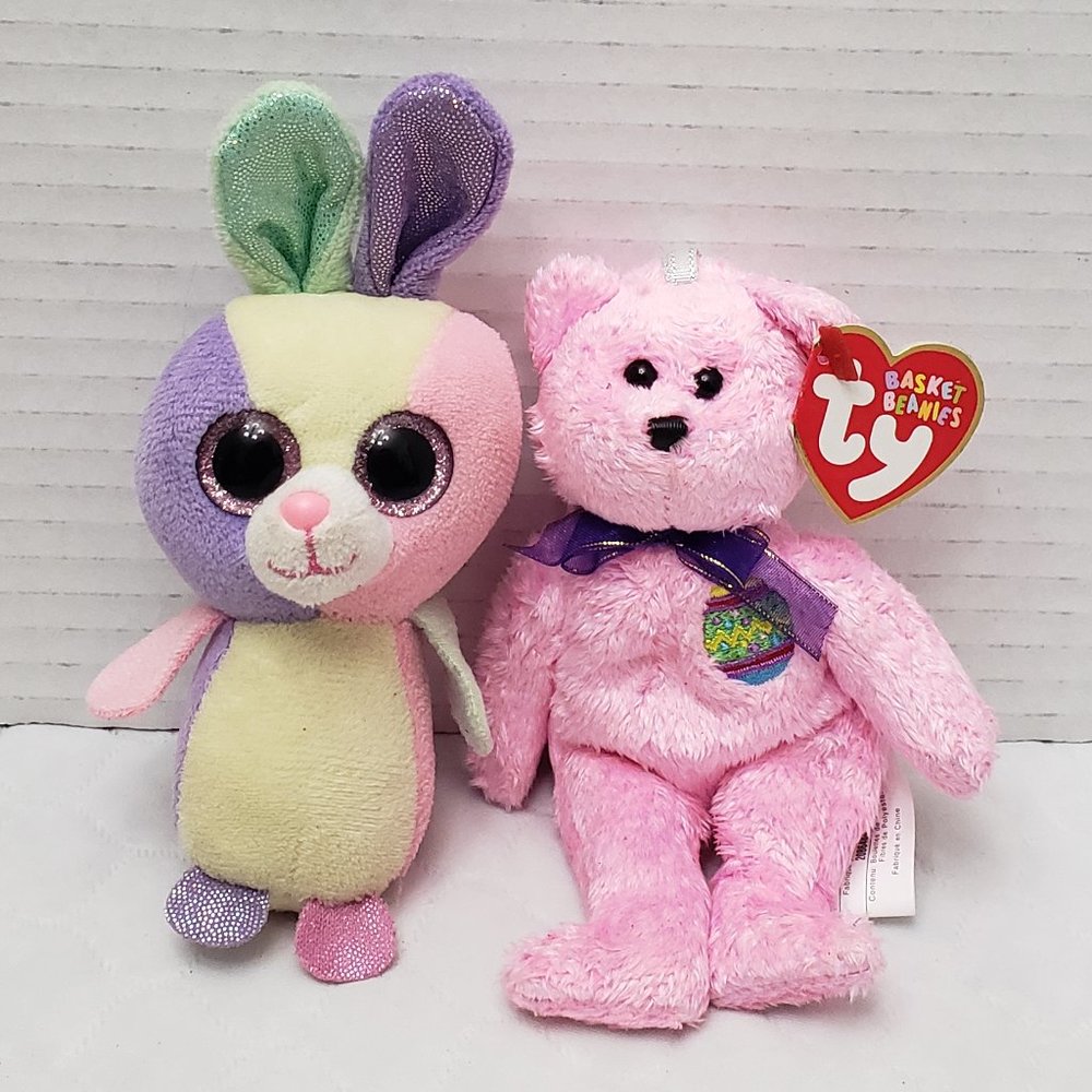 Ty Basket Beanies- Easter Bunny, Eggs Bear